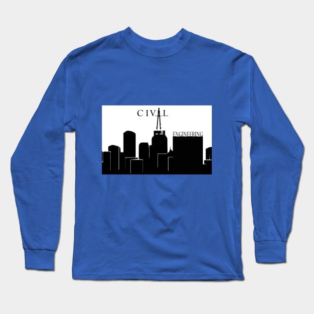 civil engineering drafter engineer Long Sleeve T-Shirt by PrisDesign99